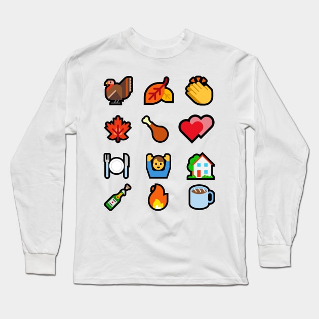 Thanksgiving Emoji Long Sleeve T-Shirt by mrsmitful